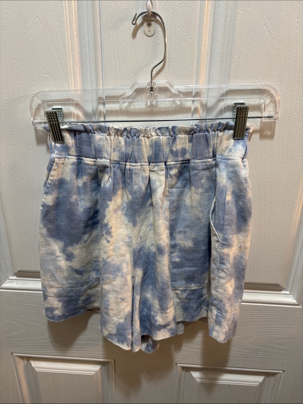 Abercrombie & Fitch Blue and White Tie-Dye Athletic Shorts